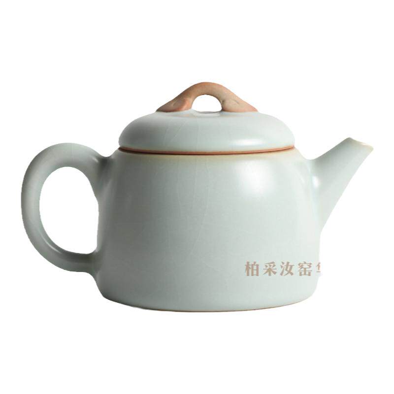 官方正品柏采窑汝窑茶壶老釉水亚光自然开片青道茶壶HR-110B