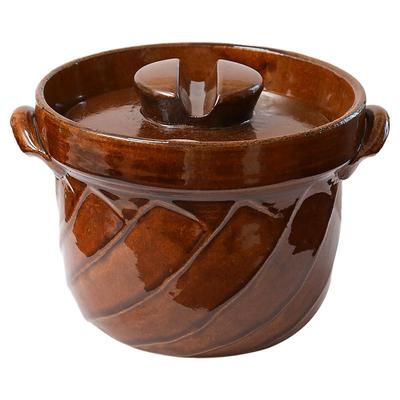 万古烧复古陶土高款米饭锅