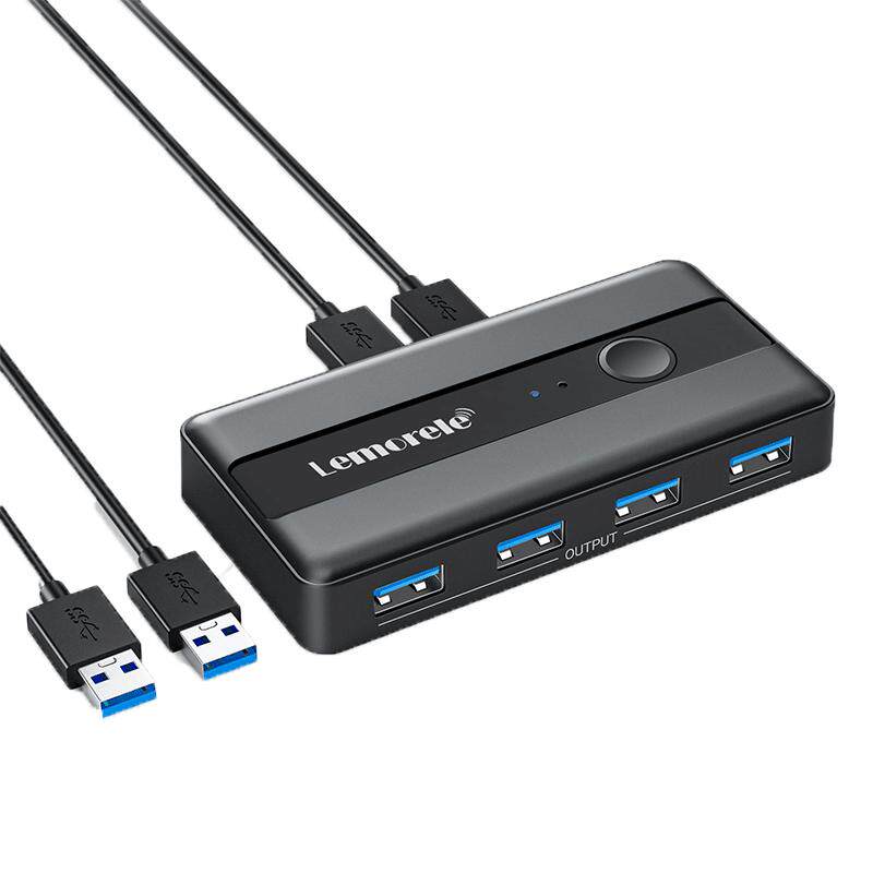 乐来乐USB3.0切换器HDMI2进4出2台电脑共用键盘鼠标U盘打印机共享器KVM四口拓展坞扩展器设备台式分线器