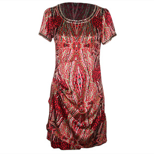 夏季短袖诗梦缘桑蚕丝中年气质妈妈喜婆婆高端漂亮女真丝连衣裙子