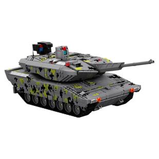 12GO96001国产积木MOC军事模型现代坦克黑豹KF51主战坦克拼装玩具