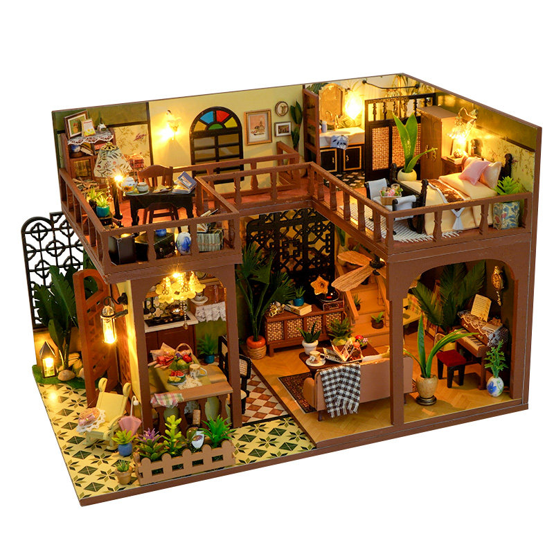diy小屋阁楼微缩场景模型玩具