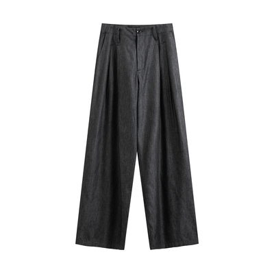 极简风秋季拉链门襟长牛仔裤