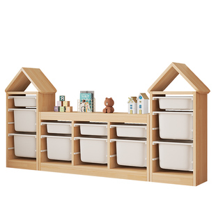 儿童玩具收纳架客厅实木多层置物架玩具收纳柜宝宝书架落地大容量