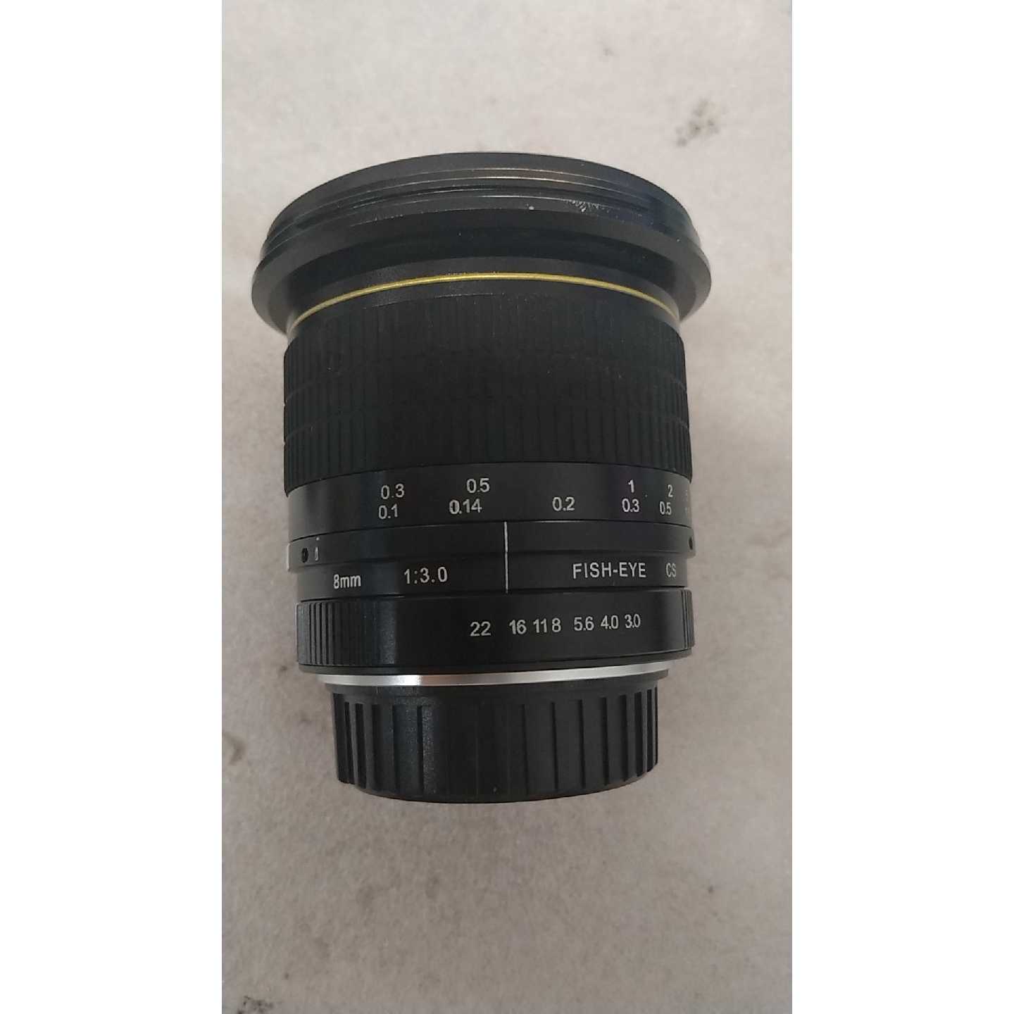 国产8mm F3.0鱼眼镜头,CS口,手动对焦,大光圈,超广