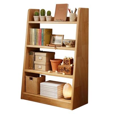 三梦实木落地书架梯形收纳展示柜