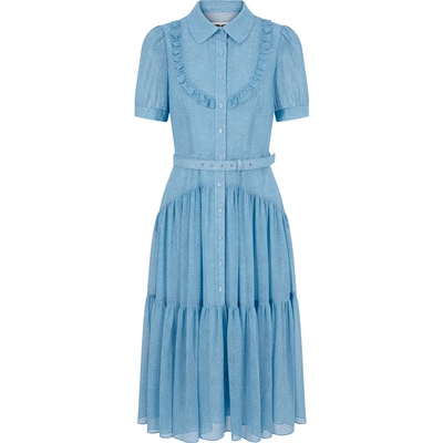 BORAAKSU甜美彼得潘领印花连衣裙