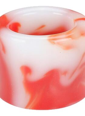 青峰玉业玉器新疆红白玉扳指戒指原矿和田玉红玉满绿扳指指环 男