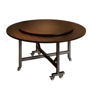 餐桌家用圆桌可折叠带转盘客厅新中式吃饭圆形10人15人新型大桌子