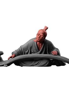 久造中式禅意人物伯牙抚琴摆件