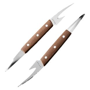 多功能双头虾线剔除刀开虾壳神器不锈钢厨房刮鱼鳞工具开生蚝刀具