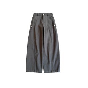 灰色弯刀工装裤大码加绒裤子女2026新款梨形报恩裤今年流行梧桐裤