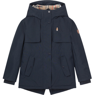 暇步士童装女童加绒风衣25秋冬新品大童学院风外套儿童保暖厚外套