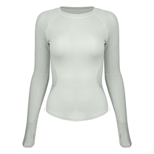 瑜伽服女秋冬羊毛修身跑步运动上衣新款普拉提训练服套装健身长袖