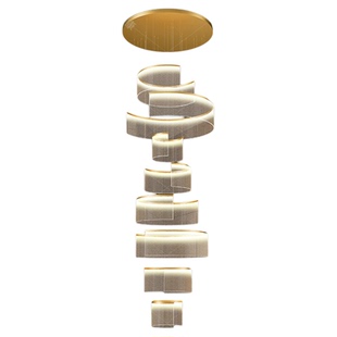 复式楼挑空客厅吊灯2025新款loft挑高楼梯灯别墅楼中楼中空大吊灯