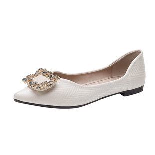 尖头平底鞋女春夏季仙女单鞋配裙子的鞋子晚晚鞋温柔风大码41一43