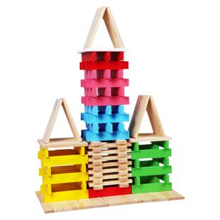 卡普乐积木儿童益智早教原木头木条幼儿园拼装建筑构建kapla木片