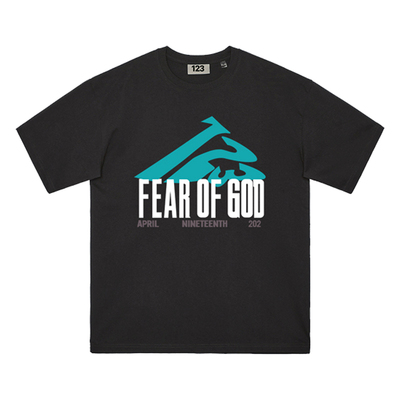 FEAR OF GOD联名RRR123水洗高街美式复古短袖休闲宽松纯棉T恤男