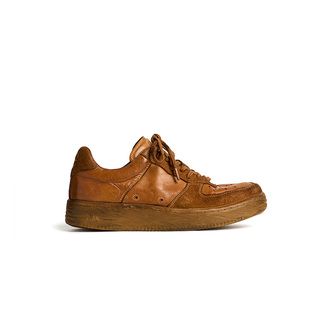 PIPG男女鞋原创厚底手工真皮鞋透气复古运动休闲板鞋做旧擦色马皮