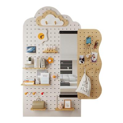 入户玄关洞洞板置物架穿衣镜隐藏推拉一体可定制电表箱遮挡挂衣架