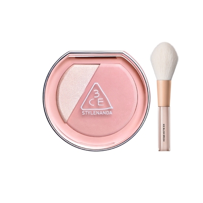 【彩妆礼物】3CE焕妆腮红盘 白桃膨胀高光腮红二合一修容