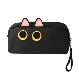 弘典大容量笔袋女小学生文具盒初中女生文具袋男生高颜值文具笔袋设计感小众铅笔盒喵小豆毛绒铅笔袋猫咪刺绣