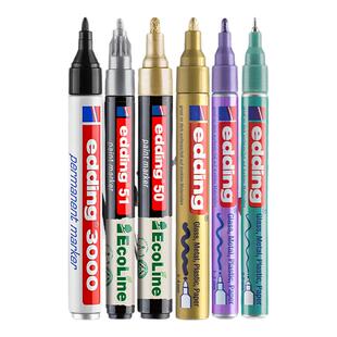 【明星签名笔】edding51德国金色球星sd签名笔速干明星专用防水不掉色校服记号笔球衣门票照片马克笔拍立得