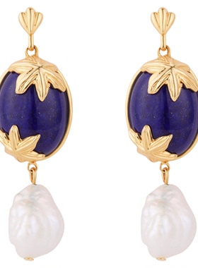 JFB法国进口天然青金石耳钉戒指