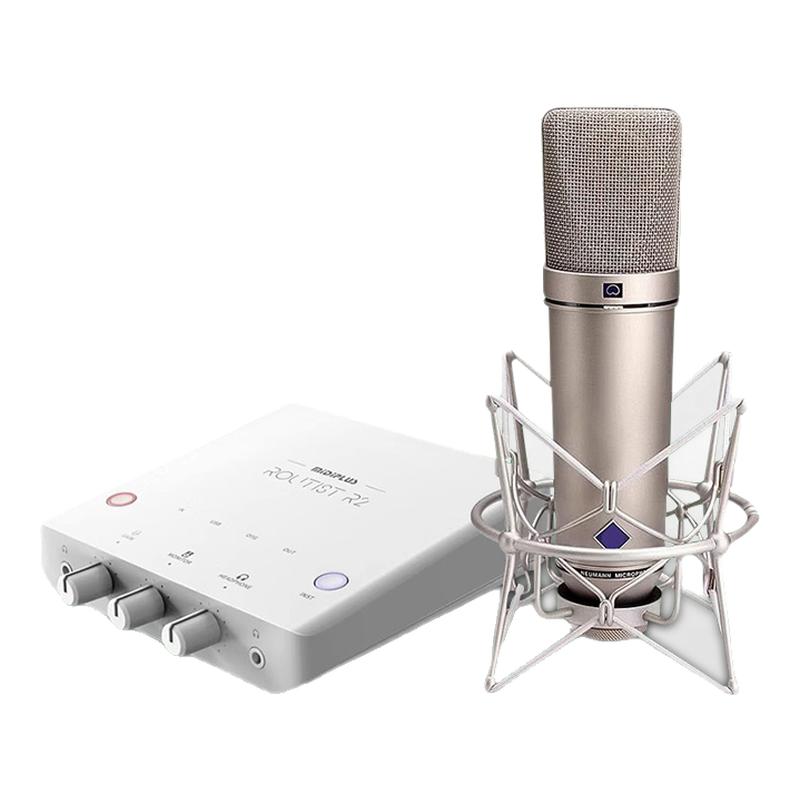 迷笛Midiplus R2电脑外置声卡套装网红直播唱歌录音专业主播设备