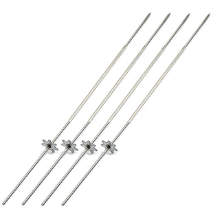 巴比酷带齿轮烤针不锈钢烧烤圆签子烤羊肉串烤针自动旋转烤炉钎子