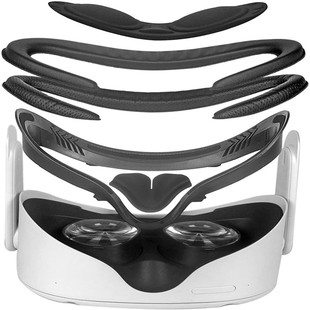 oculus quest3/3S面罩加宽AMVR冰凉透气PU皮质遮光防汗不压脸meta