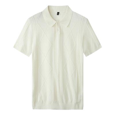 14针肌理提花复古Polo衫男