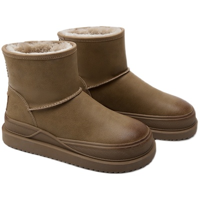 王小毒圆头雪地靴短靴