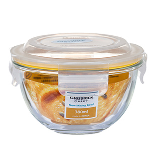 glasslock韩国进口耐热钢化玻璃碗带盖辅食保鲜盒小号饭碗研磨碗