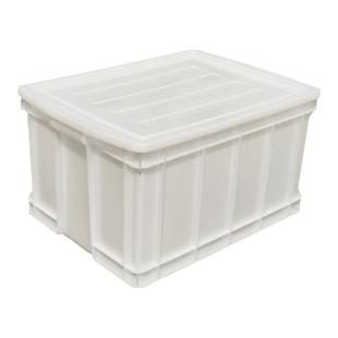 白色周转箱带盖塑料箱长方形食品周转框大号物流箱加厚储物箱胶箱