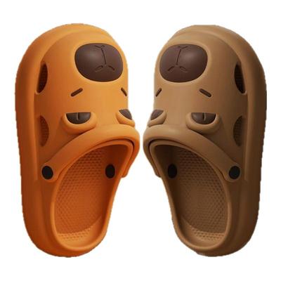 买1送1卡皮巴拉洞洞鞋女款情侣拖