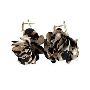 《野生蔷薇》复古豹纹花瓣耳环女小众设计高级感耳饰耳钉2026新款