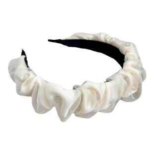 褶皱网纱发箍女宽边高颅顶显脸小头箍高级感洋气时尚发卡发捆发窟