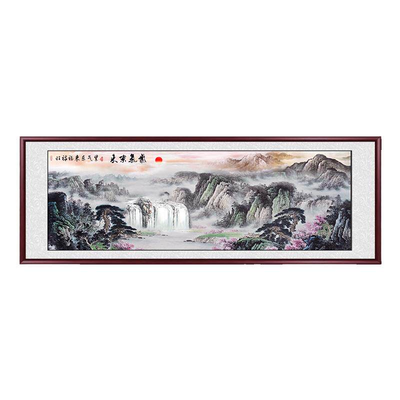 大气国画山水画客厅靠山挂画
