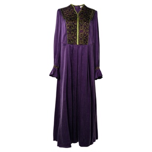 吉祥衣家新中式国风新款修身高定女装长裙气质长袖连衣裙春秋款