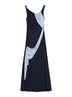 UNSPOKEN撞色拼接法式吊带连衣裙女夏季高级感小众设计感气质裙子