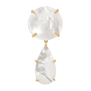 硬糖原创首饰魔镜小众设计高级感珍珠母贝大耳夹无耳洞耳饰女欧美