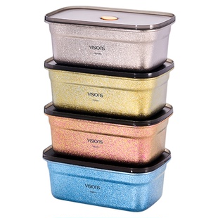 康宁高档纯钛保鲜盒饭盒密封盒带盖餐盒便当盒冰箱冷藏储物收纳盒