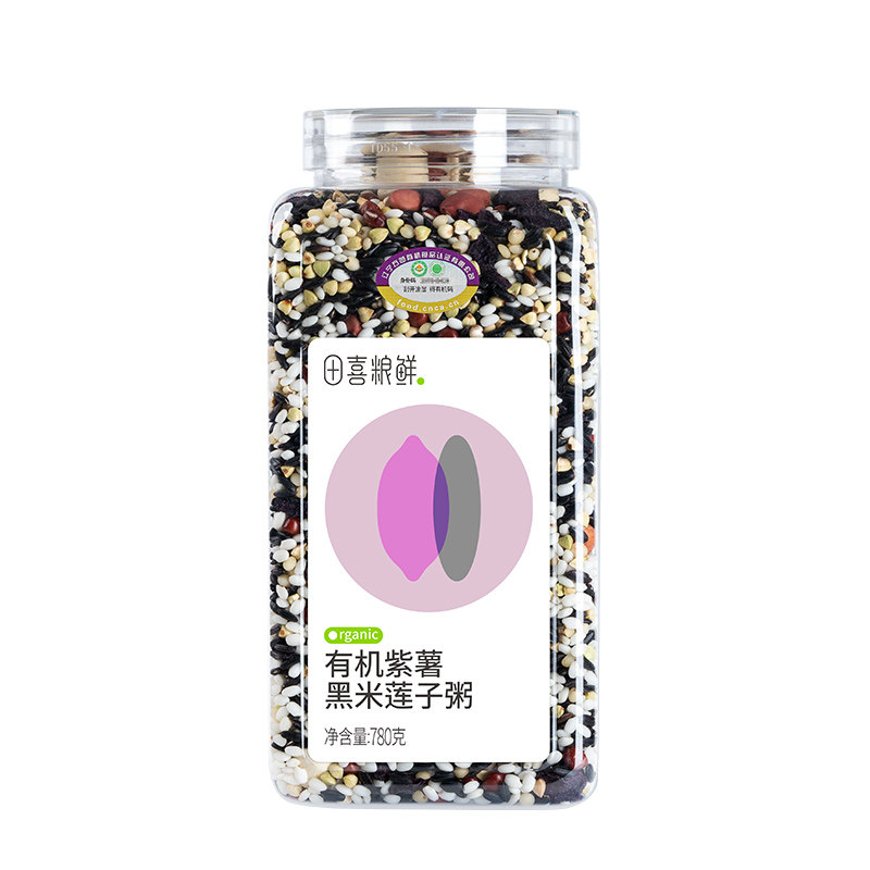 田喜粮鲜有机紫薯黑米莲子粥家庭粥料免搭配杂粮粥满159赠辅食面