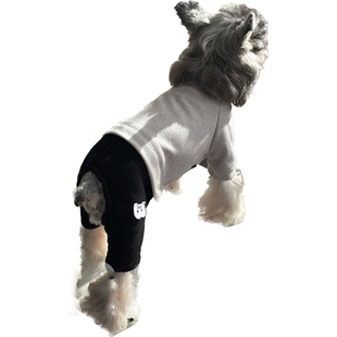 大子原创宠物狗冬季加绒加厚灰色连体衣打底衫泰迪雪纳瑞约克夏