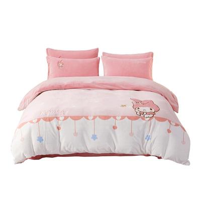 水星家纺抗静电牛奶绒儿童套件