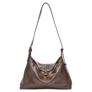 红谷包包女2026新款高级感真皮单肩腋下包通勤大容量hobo包女士包