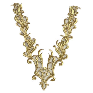 重工金线网纱刺绣领花布贴补丁洞舞蹈衣服裙装饰辅料手工缝DIY