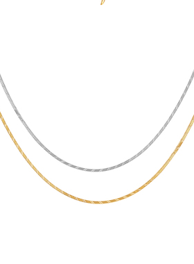 意式四方蛇骨项链设计感极简素链