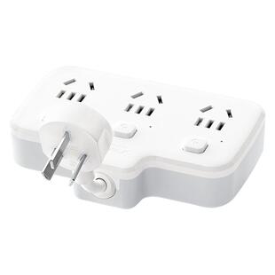 公牛拐弯插头转换器一转五六多排插一分二带开关插排超薄转向插座